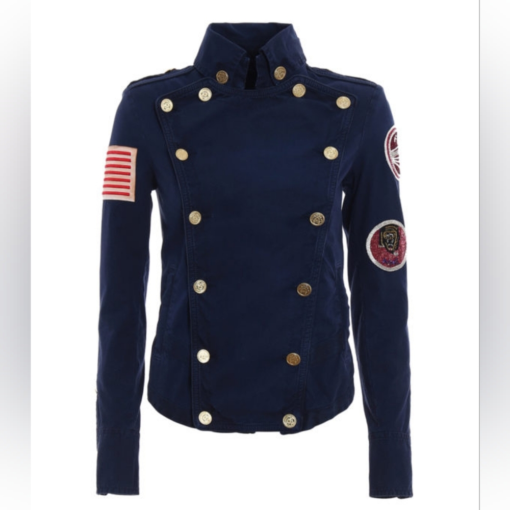 Mr & Mrs Italy Embroidered canvas army jacket